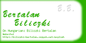 bertalan biliczki business card